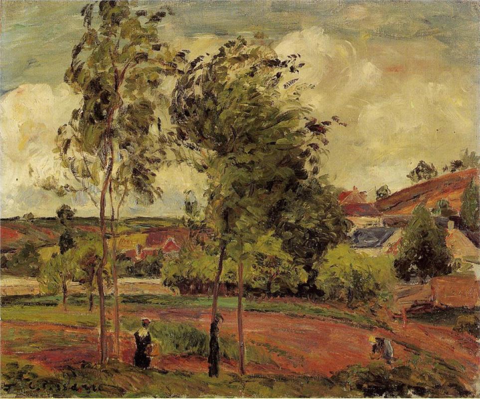 Strong Winds, Pontoise - Camille Pissarro Paintings